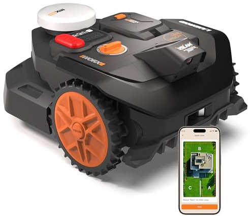 Worx Vision Cloud WR304E, 2WD Mähroboter ohne Begrenzungskabel, 400 m² | Einfache Installation, KI-Hinderniserkennung, VSLAM + RTK Cloud Navigation, Auto-Mapping, Keine RTK-Antenne erforderlich
