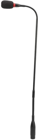 ShanQuilyx Schwanenhalsmikrofon mit geradem Stecker, Flexibles Kondensatormikrofon, 23,2-Zoll-Tischmikrofon aus Aluminiumlegierung mit winddichter Baumwolle und Betriebsanzeige, für