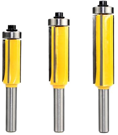 Set di 4 punte per fresa per flauto, punte per fresa per legno, 3 punte per rifinitura in carburo per intagli lisci e precisi, include punte 8x14mm, 8x16mm, 8x50mm per fascette e
