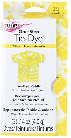 Tulip One-Step Tie-Dye Kit Fabric , 3 Fabric Dye Refill Packs, Yellow