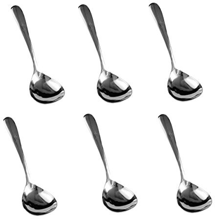 Thunder Group Juego de 6 cucharas para servir buffet de acero inoxidable (8 pulgadas)