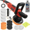 tectake® Exzenter Poliermaschine, 810 Watt, Exzenter Poliermaschine Auto, Kratzer Entferner Auto für Autopolitur, Flugrostentferner Auto, Glaspolitur Autoscheibe, Scheinwerfer Polierset - 16tlg