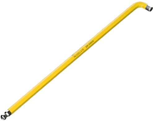 PB Swiss Tools 6-kant-Winkelschraubendreher 90° - 100° lang, mit Kugelkopf und kurzem Schenkel pulverbeschichtet, Sechskant: 4 mm