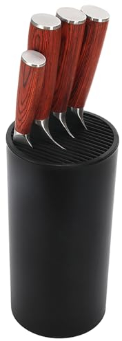 MEMOFYND 1 Piece Universal Knife Block Storage Rack, Plastic Storage Rack, Round Knife Block Bracket, Kitchen Knife Storage Rack, Knife Storage Tool, Kitchen Storage Knife Rack (Black)