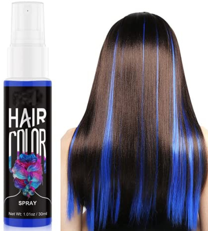 Haarspray Farbe,Haarfarbe Blau,Farbiges Haarspray,Temporäre Haarfarbe,Haarfarbe Auswaschbar,Crazy Blue Temporary Hair Color Liquid Powder,Instant Hair Dye,Haar Colorationen (Blau)