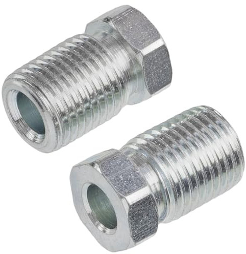 AERZETIX - C74371 - Juego de 2 Tuercas-racores macho M10x1 para manguera de freno 4.75mm - longitud 16mm - diámetro interior 5mm