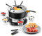 CUSIMAX Set fonduta elettrica con regolazione della potenza da 1200 W, per formaggio, cioccolato, olio e brodo, 2 l, pentola per fonduta elettrica antiaderente con 8 forchette, 6 tazze e manico