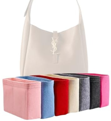 Generic Xoppia Taschen-Organizer, kompatibel mit YSL Le 5 À 7 Soft Hobo (klein), Filztascheneinsatz für Handtasche, Tascheneinsatz für Damen, Tragetaschen (Beige, Stil B)