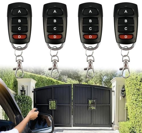 BOULESENM 4 PCS Mando Puerta Garaje Universal 433 MHz,Clonador Mándo Garaje con 4 Botones,Mando Gáraje Clonador,Mándo a Distancia Gáraje,para Coches, Puertas de Garajes, Portones