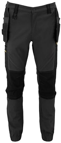 DEWALT Pritchard Men's Regular Fit, Tapered Leg, Elasticated Hem, Holster Pocket, Pro-Stretch Work Trousers