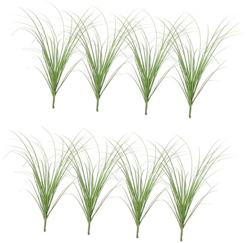BESTYASH 8pcs Artificial Grass Rug Fake Grass Simulation Plant Decor for Home Office Bedroom