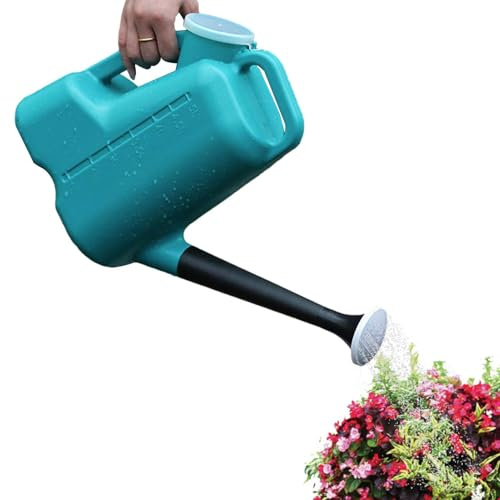 XUQEAYWD 5 l Blumengießkanne, 22,5 x 32 cm, Kunststoff-Gießkanne mit Abdeckung, für Pflanzen im Innen- und Außenbereich, Duschauslauf, Gießkanne für Garten mit Griff und langem Auslauf, Gartenwerkzeug