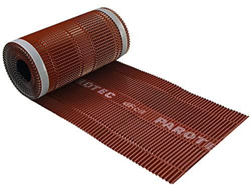 Parotec 30 cm x 5 m – Ziegelrot RAL 8004, hochwertiges Firstband für Firstrolle und Gratrolle, ideal für die Abdichtung und Belüftung von Dächern mit Dachfirst und Grat