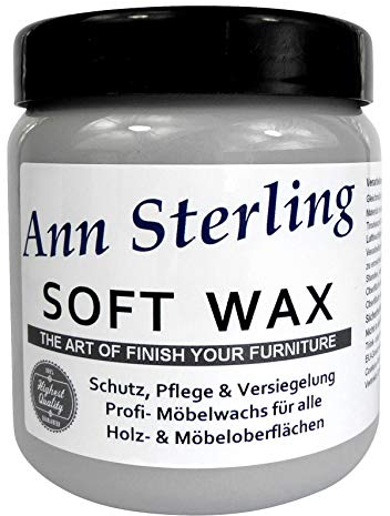 Ann Sterling Soft Wax Wachs Möbelwachs Shabby Chic Holzwachs Versiegelung Finish Wachs Kalkwachs (500ml, Grau)