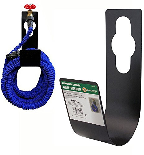 Metal Garden Hose Holder - Organiser Tidy Wall Mounted Rack Black Watering Equipment Pipe Hanger | Pipe Reel Cable | Water Hose Accessory | Storage Hook Organiser | Metal Bracket | for Your Garden