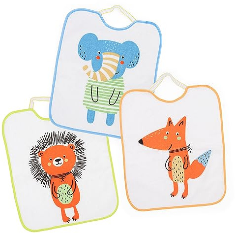 Ti TIN Pack 3 Baberos Bebé Impermeables 38x31 cm, +12 Meses