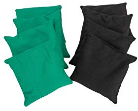Cornhole-Classics Cornhole Säckchen 8er-Set, Quadratische Wurfsäckchen für Cornhole Spiel Outdoor, 4 Grün & 4 Schwarz