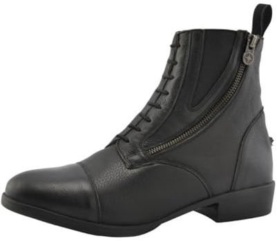 Ridstövletter »ADVANCED II SZ SOFT« med dragkedja på sidan | mjukt läder ridsko | Bra passform och kvalitet | OrthoLite© innersula | Elastiska skosnören | Storlekar 36–43 | Färg: Svart, - svart - 43 EU