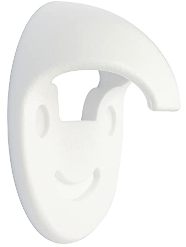 WAGNER Wandtürstopper/Türfeststeller HAKEN - Ø 60 x 30 mm, aus hochwertigem Kunststoff, mit integrierter Haltefunktion für die Klinke, weiß, zum Schrauben inklusive Montagematerial - 15508511