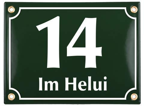Numero Civico Esterno con Indirizzo - 15x20 cm - Targhe Personalizzate in ceramica - Verde
