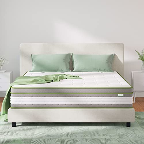 Novilla Materasso 120x200, Materasso Matrimoniale Molle Insacchettate e Memory Foam in Gel Fresco Altezza 27cm, Materasso Ibrido Tessuto in di Bambù, Supporto del Bordo Tecnologia Alta Resilienza