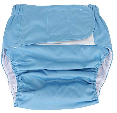 Pañal de Tela para Adultos Mayores, Impermeable, Lavable, Reutilizable, Pañales de Tela para Adultos Mayores, Pañales de Bolsillo, Ropa Interior Absorbente para Hombres o Mujeres(Pañal azul)