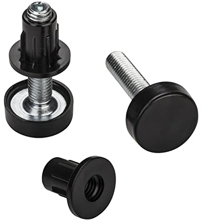 SOTECH 10 Piezas Patas Ajustables M8 x 40 mm Longitud Total Incluyendo | deslizadores de piso: 45 mm con Casquillo perforado Tornillo de ajuste para muebles