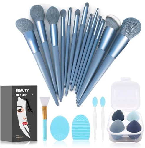 Koccido Makeup Brushes 22 Pcs Makeup Kit,Foundation Brush Eyeshadow Brush Make up Brushes Set (Blue, 22 Piece Set Large)