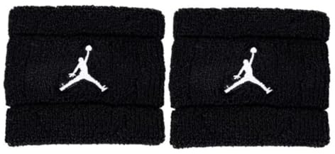 Nike Jordan Terry Wristbands 2er Pack – Basketball Schweißbänder – Frottee Sport Wristbands für Training, Black/Black/White, One Size