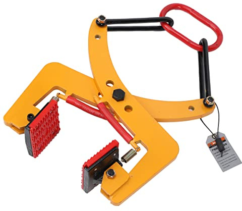 Lfhelper Bordsteinzange Steinzange 280kg Versetzzange 6-24cm Verstellbar | Treppenstufenzange Steingreifer Hebezange, Bordsteinträger Steinzange Pflastersteinzange Pflasterträger für Steine, Gelb