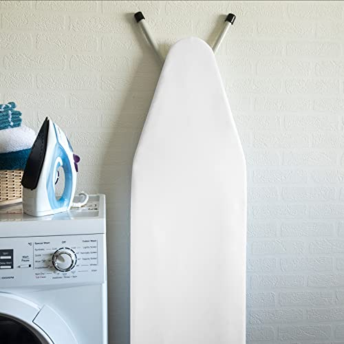 Encasa XO Mini-Bügelbrettbezug mit extra Dicker Unterlage, Unifarben, Gummizug, (Passt zu Standard X-Large Boards von 135x45 cm) Hitzereflektierend - Weiss