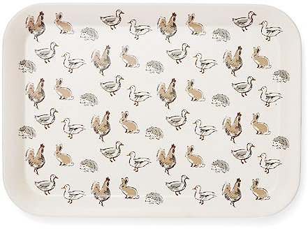 Cooksmart British Designed Large Serving Tray | Dinner Tray For Multiple Uses Around The Home | Trays For Food Serving Or Drinks Serving - Country Animals