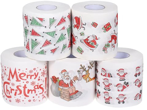 MAGICLULU 5 Stück Weihnachts Toilettenpapierrollen Weihnachtsdekorationen Lustiges Toilettenpapier en s Für Das sbadezimmer