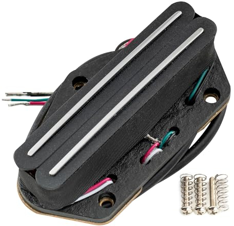 Musiclily Pro TL-DPMA Alnico 5 Humbucker Tonabnehmer im Single Coil Format Bridge Pickup Medium Output 9,2K für Tele Style E-Gitarre, Schwarz