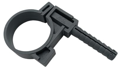 10x Dübel-Schelle Klemmschelle Kunststoff Rohrschellen mit Dübel Grün (Grau, 40 mm)