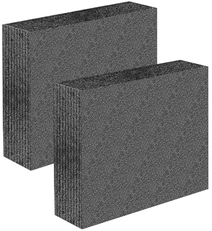 2 Stück Polyurethan Schaumstoffplatten 30x25x6 cm Schaumstoffeinlage Schaumstoffinlay für Schutzkoffer Schneidbare Schaumstoffeinlagen für Werkzeugkasten Organisation Schwarz