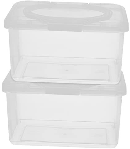 2 Unidades de Caja de húmedas dispensador de pañuelos húmedos Soporte Transparente con Tapa, dispensador de Agua de Mesa, Soporte de plástico, de Inodoro Transparente a PP