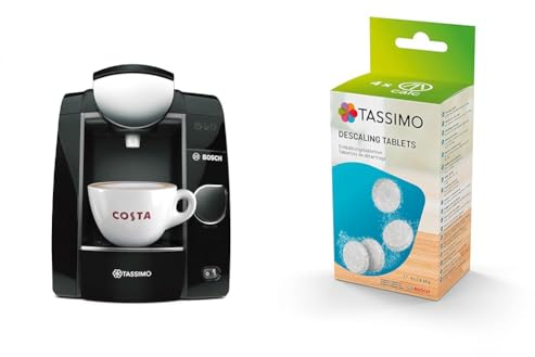 Bosch Tassimo Joy TAS4502NGB Coffee Machine, 1300 Watt, Black, 1.4 Litre & Tassimo by TCZ6008 Descaling Tablets - 8 Tablets
