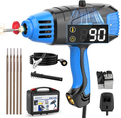 AZZUNO Handheld ARC Welding Machine 110V, 90A Portable Stick Welder Gun, Hand Held Welder Machine with IGBT Inverter Fits for 1/16''-1/8'' Electrode Rods