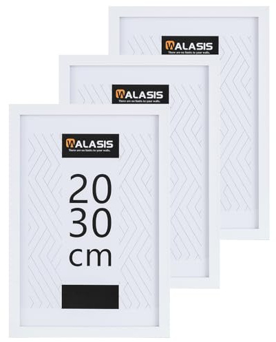 Walasis Bilderrahmen 20x30 Weiss Rahmen 3er Weiß Holz Picture Frame | Für, Foto, Bilder, Poster, Urkunden, Collage