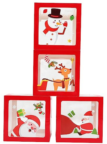 ifundom 1satz Weihnachts-geschenkboxen Mit Luftballons Und Statischen Weihnachtsaufklebern Für Festliche Partydekoration