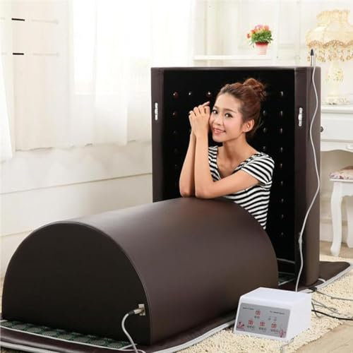 Dôme De Sauna Infrarouge Lointain 1200W | Saunas Sans Emf | Préchauffage En 5 Min | Sauna Infrarouge à Couverture Complète à 360° Pour Une Personne, Spa De Beauté Pour Sauna à Domicile,Brown