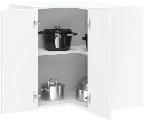 Generisch Küchen-Eckhängeschrank Porto Hochglanz-Weiß Holzwerkstoff,jiangboyue-854099
