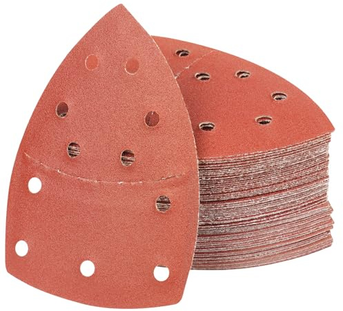 PMIQSA 100 Feuilles 120 Grain Abrasives Papier Abrasif Triangulaire
