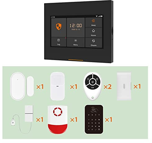 Sistema di allarme per la sicurezza domestica, di allarme antifurto domestico wireless 4G HD Tuya Supporto schermo anti-impronta Aggiornamento online per la sicurezza domestica e la sicurezza dei bamb