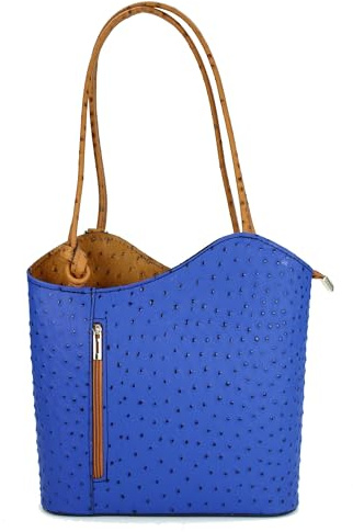 Belli italienische Ledertasche Backpack Classic 2in1 Damen Rucksack Leder Handtasche made in italy Schultertasche - 28x28x8 cm (B x H x T)