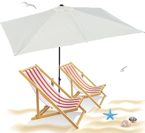 GSKFXJ Ombrellone Da Balcone Con Manovella, 250x130cm Ombrellone Semi-rettangolare Da Giardino, Ombrellone Per Muro Protezione UV, Senza Base