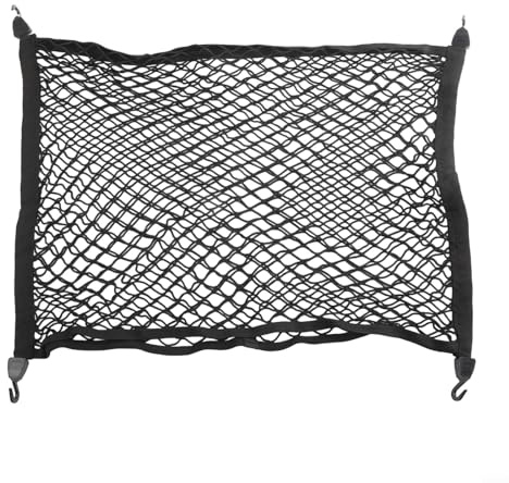 Rete elastica per bagagliaio, 80 x 60 cm, ideale per riporre in sicurezza bagagli e attrezzature nei veicoli (doppio strato)