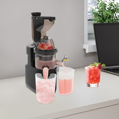 Spremiagrumi, spremiagrumi elettrico, 500 W, spremiagrumi per frutta e verdura, nero/rosso/bianco, filtro in acciaio inox, adatto per succo e succo, facile da pulire con il busto (nero)