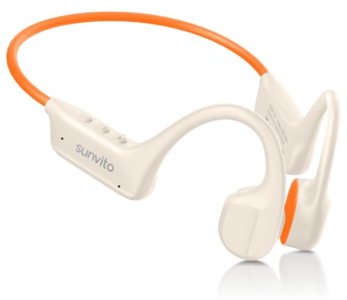 sunvito Auriculares Conduccion Osea Bluetooth 6.1 – Cascos Conduccion Osea Inalambricos con Micrófono, IPX7 Resistente al Agua Auriculares Oseos para Running Ciclismo Fitness